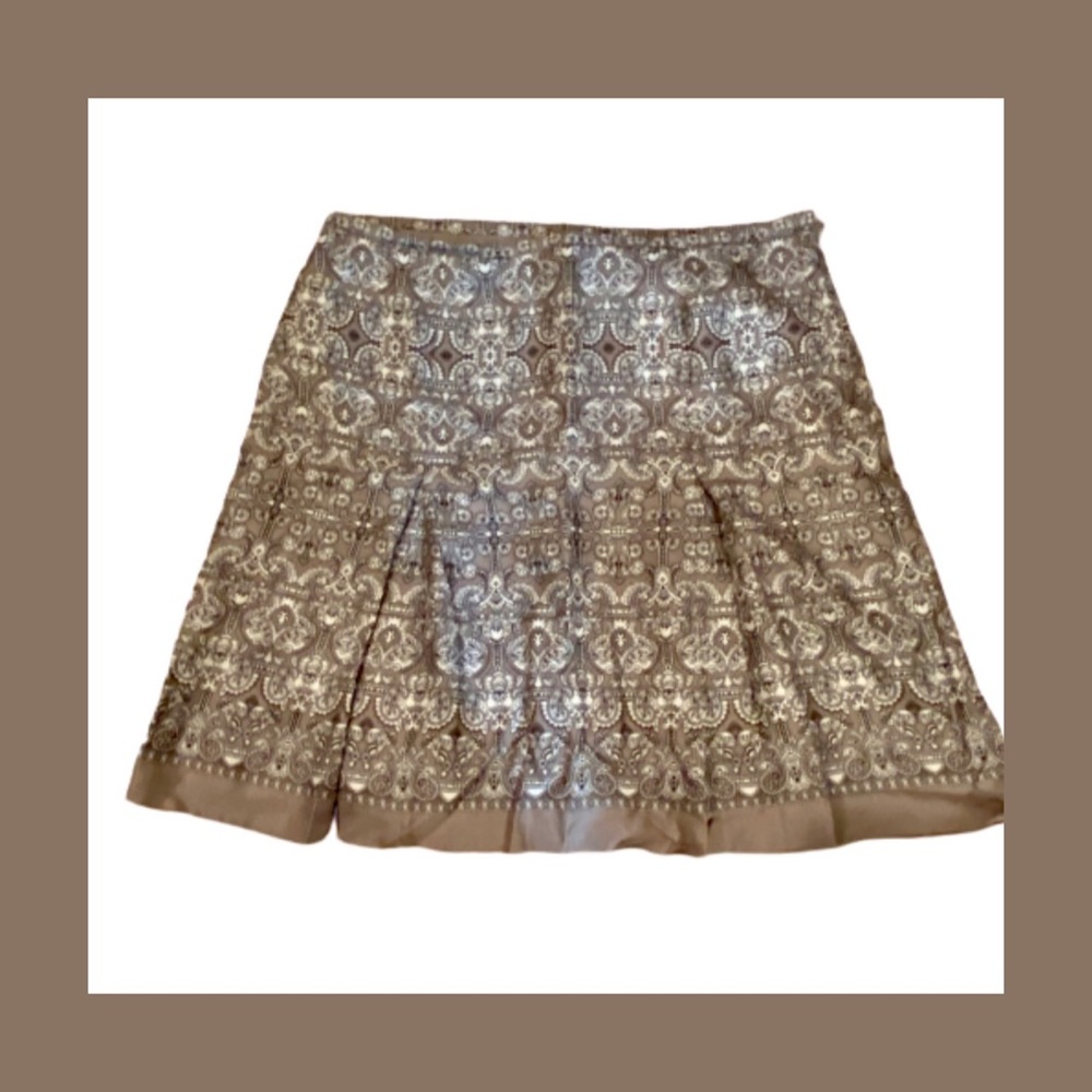 Loft Pleaded Paisley Skirt